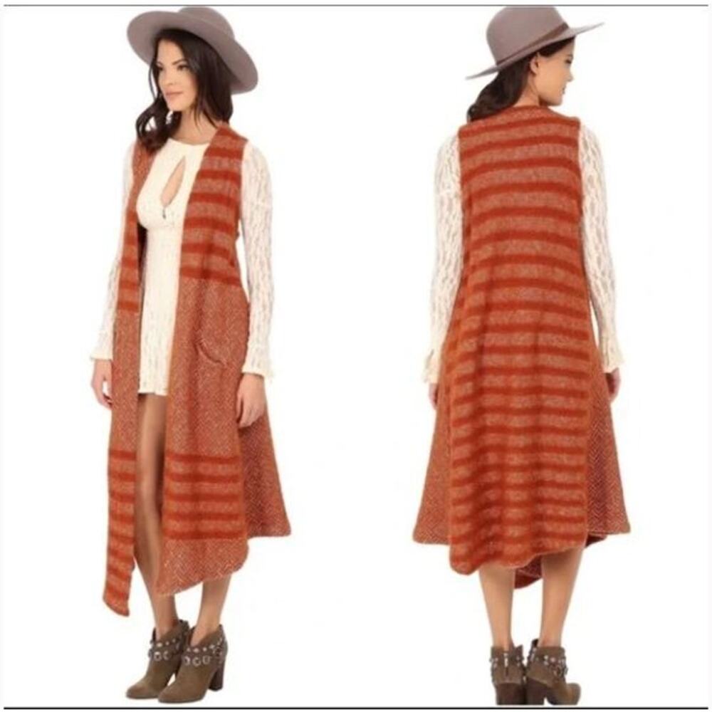 Free People Queens Park Cardigan Maxi Sweater Vest Size Medium